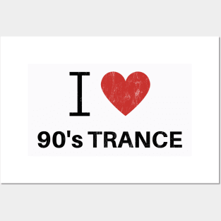 I Heart 90's Trance - White Posters and Art